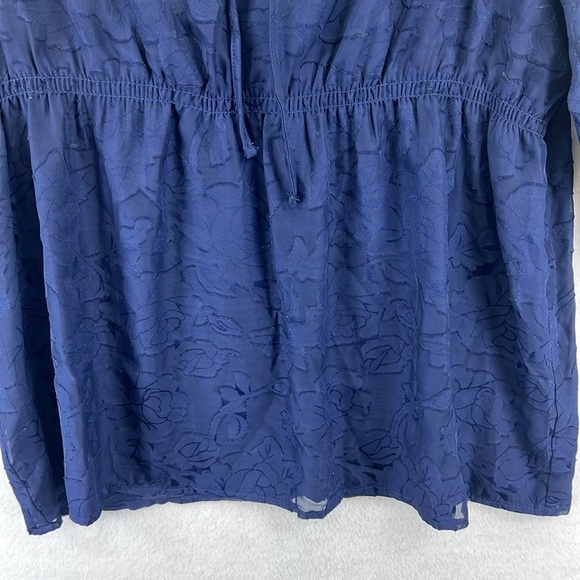 Mason & Belle Women’s Top / Blouse Sz L Navy Semi-sheer w/Lining Polyester NWT - Picture 6 of 13